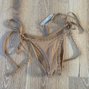 NWT SKIMS Almond Rhinestone Bikini Bottom XXS